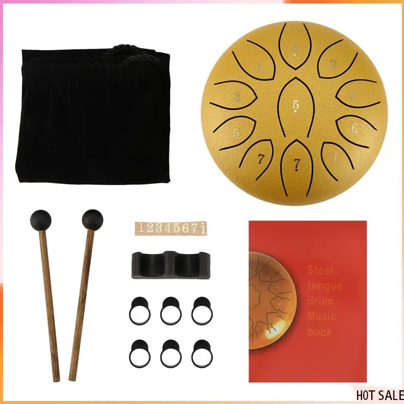 B72A Rain Drum For Outside 6 Inches 11 Tones Steel Tongue Drum Rain Chime Outdoor Rain Chime Musical Instrument