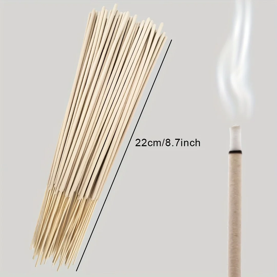 High-Quality White Lotus Incense Sticks, 8.66 Inches Long, Off-White Incense Sticks, Natural Material, Lotus Scent, White Lotus Symbolizes Purity, Sacredness, and Cleanliness A Must-Have for the Home: Bamboo Stick Aromatherapy.