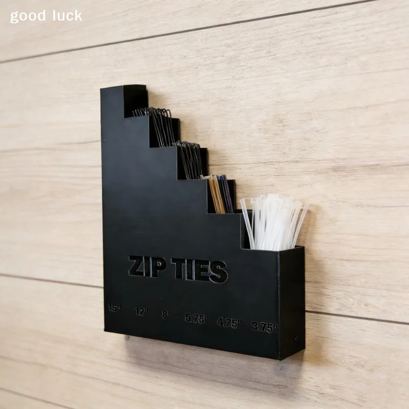 AnswerWall Mounted Zip Tie Organizer With 6 Size Marked Slots For Garage Workshop Workbench Storage
