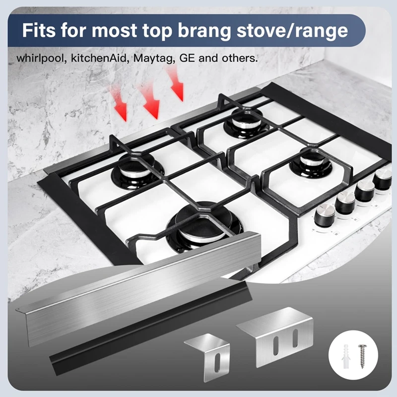 30Inch Slide-In Range Rear Filler Kit,Stovegap Filler Strip, Stainless Steel Backsplash For Stove, Stove Trim Kit