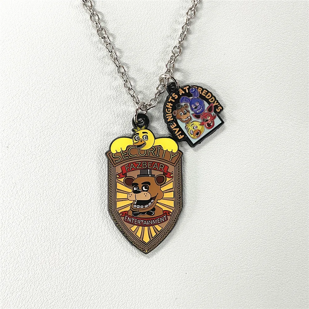 JYYH New Cartoon Toy Bear Necklace High Quality Cosplay Classic Arcade Game Cute Bear Necklace Kawaii Metal Jewelry Gift