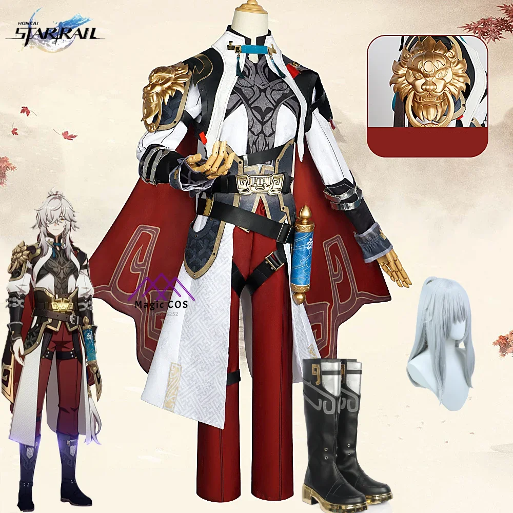 

Honkai Star Rail Jing Yuan Cosplay Costume Cosplay Game Cos Wig Shoes Suit Full Set Uniform Helm Master Xianzhou Luofu Halloween