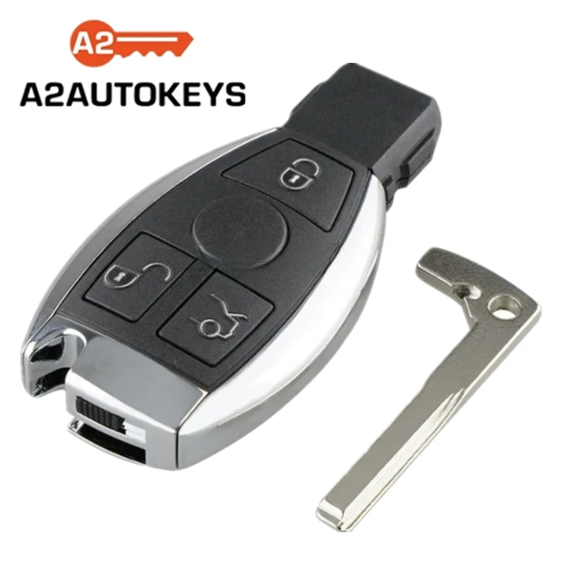 A2AUTOKEYS 3 Buttons 315/433 MHZ Smart Remote Car Key For Mercedes Benz Year 2000+ Supports BGA