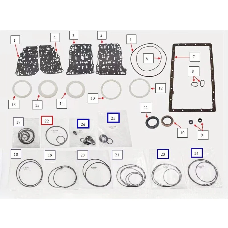 مجموعة إعادة بناء ناقل حركة أوتوماتيكي ، حشوات أختام زيتية لتويوتا A960 طقم إصلاح إصلاح علبة التروس ، ملحقات السيارة ، A960E