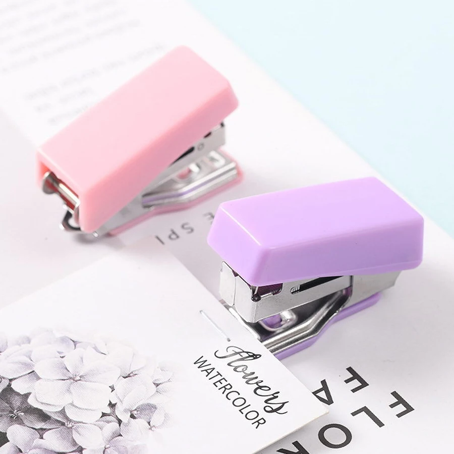 Mini Color Metal Stapler Set With Staples Binding Tools Stationery Office School Student Supplies gifts