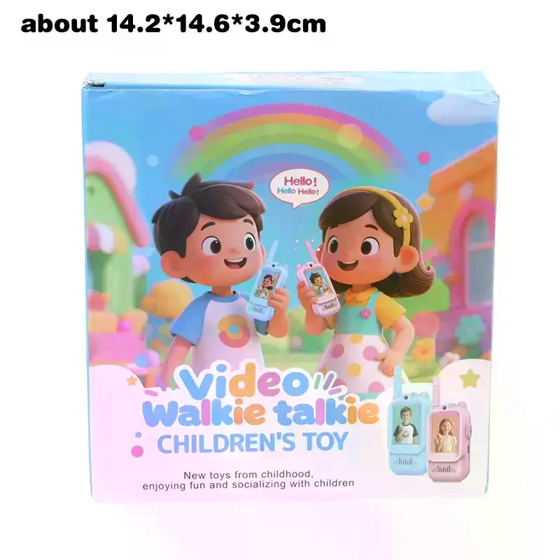 Intercomunicador Infantil com Vídeo, Pager de Desenho Animado, Tela HD de 2 Polegadas, Chamada com Um Clique, Brinquedo para Pais e Filhos, Presente para Crianças