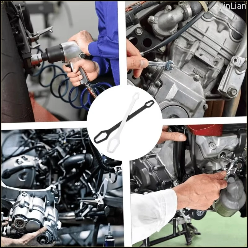 1pc Universal Double Ended Adjustable Self Tightening Ratchet Wrench 3 17mm Thick Durable Handle For Car Motorcycle Home Repair