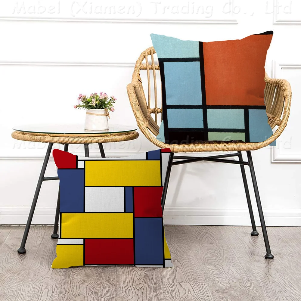 

Piet Mondrian Color Cushion Cover 30x50 Polyester Sofa Cushions Decorative Throw Pillows Home Decoration Pillowcover