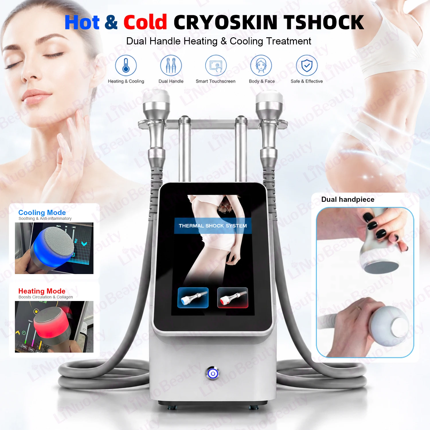 Cryotherapy Non-invasive Beauty Device Cryoskin Slimming Heat and Cold to Reduce Excess Fat and Improve Skin Imperfections