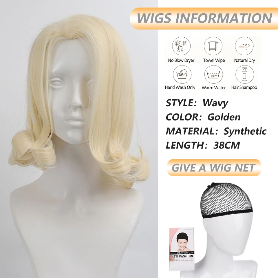 Anime Steel Ball Run JoJo's Bizarre Adventure Funny Valentine Cosplay Wig  Blonde Long Curly Hair Wigs For Men Women