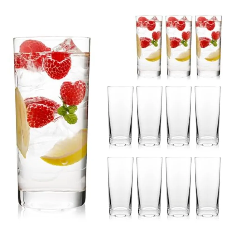 

Highball Glasses of Tall Drinking Glasses Water Glass for Kitchen Tom Collins Glasses Mojito Glass Cups Cocktail Glasses for Ba