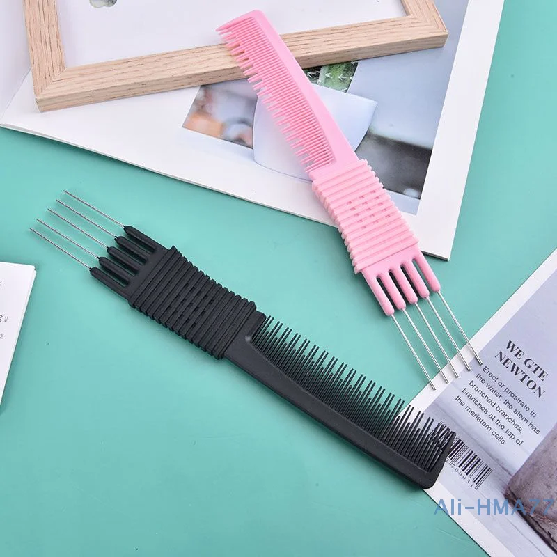 Oil Head Curly Comb Men Double Side Tooth Combs Steel Needle Fork Combs Hair Brush Barber Salon Hairdressing Tools