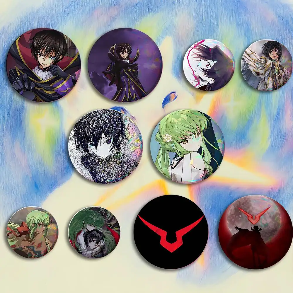 L-Lelouch Button Pin Single Pack Anime Merch for Ita Bags Badge Collectible Buttons