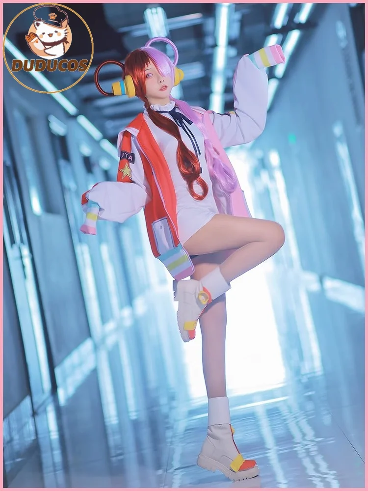 Anime Cosplay Costume Film Red Uta Clothes Adults Wig Wing Uniform Coat Earphone Carnival Party Christmas Full Set view 4