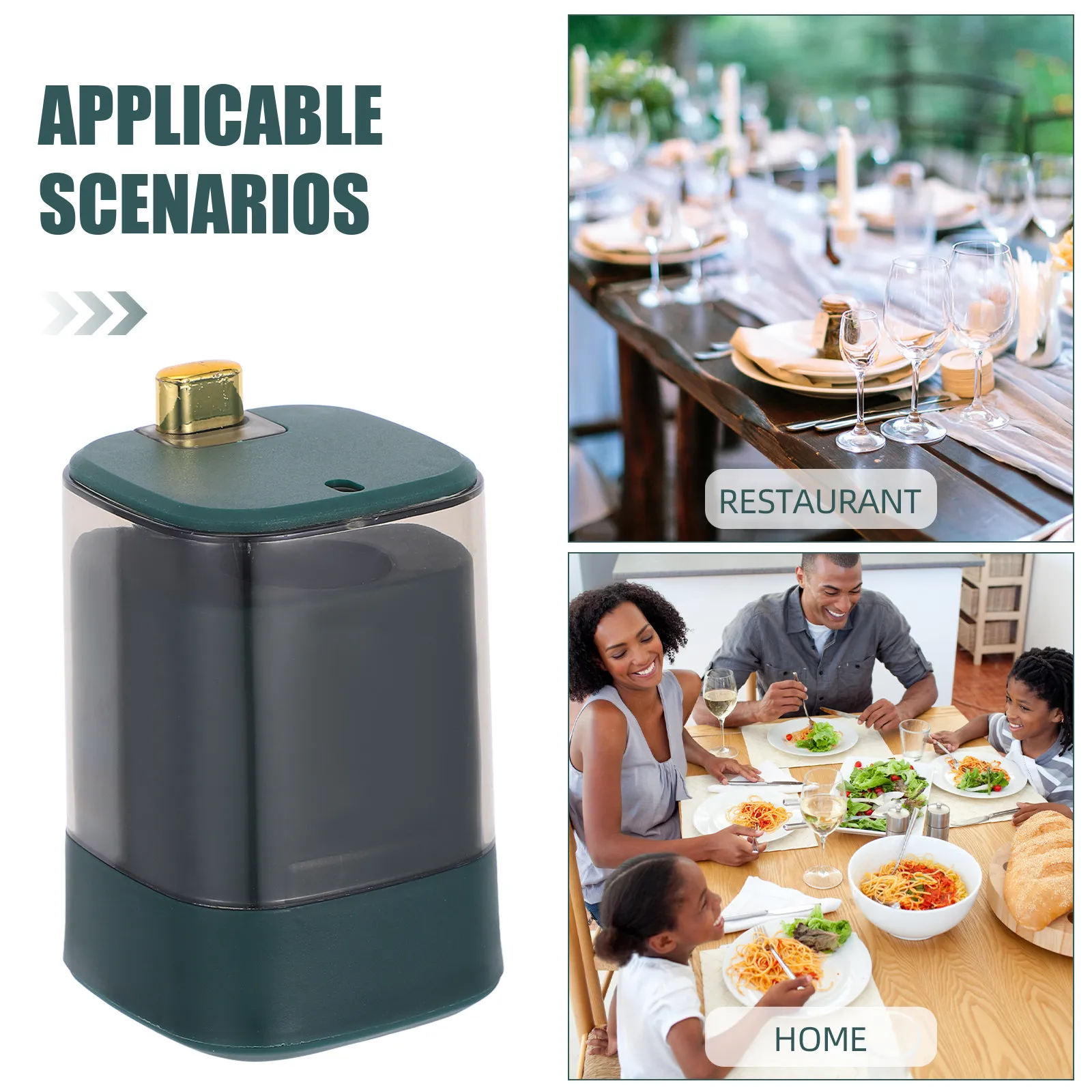 Automatic Press Toothpick Dispenser Pop Up Design Elegant Stylish Toothpick Holder for Living Room Dining Table Family
