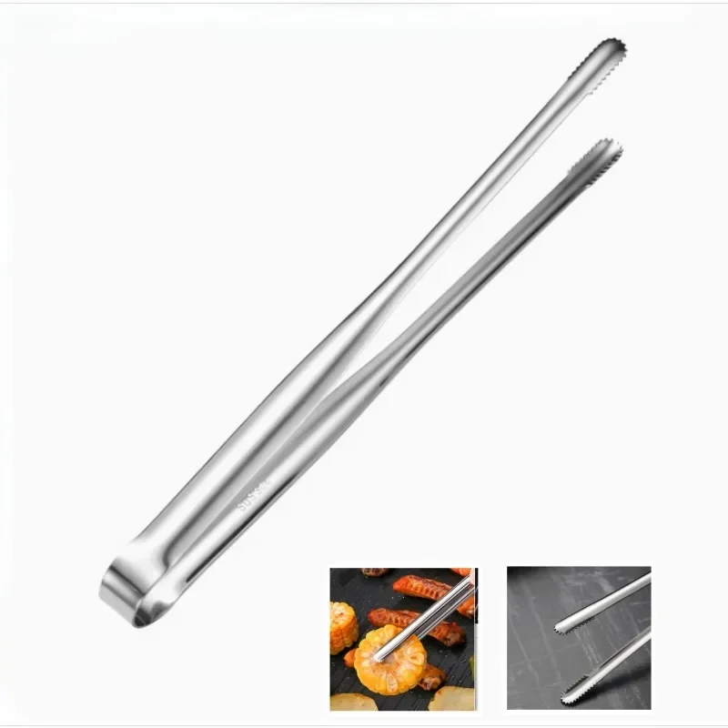 Stainless Steel Food Tongs Grill Clip Non-Slip BBQ Steak Clips Bread Tong Cooking Utensils Party Kitchen Gadgets Accessories