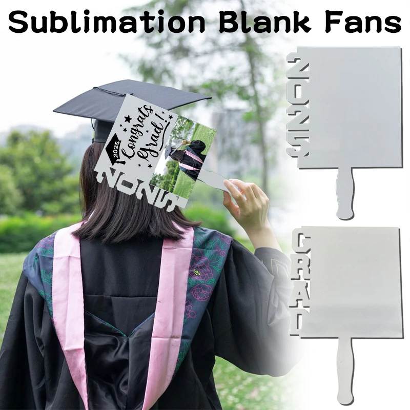 5 Pcs 2025 Fans Sublimation Blanks Grad Fans For Custom Graduation Memory Gifts 2025 Graduation New