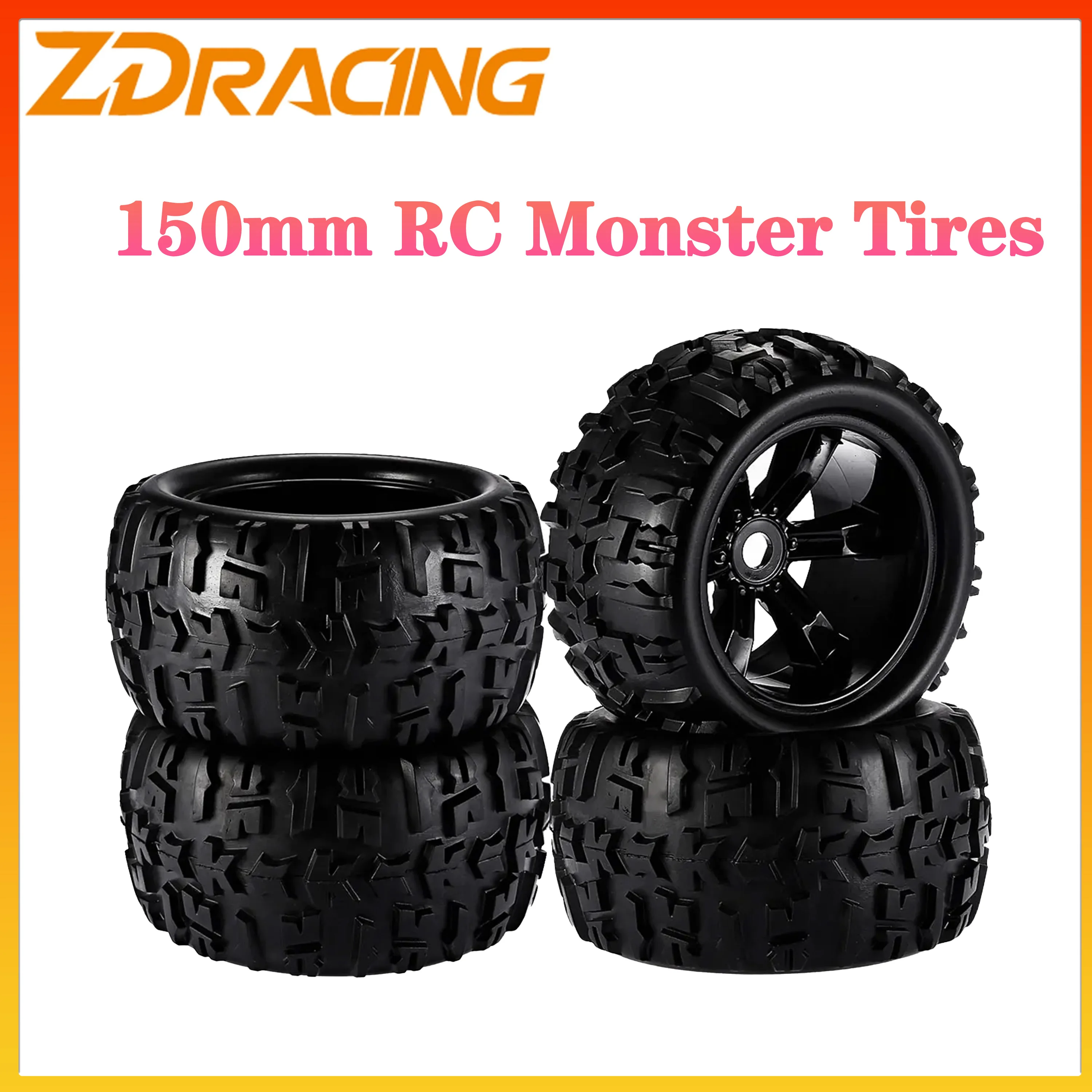 

4PCS 150mm RC Monster Tires 17mm Hex Wheel Rubber Tyres for 1/8 RC Car Truck Crawler Tank Traxxas HPI Redcat HSP Kyosho Wltoys