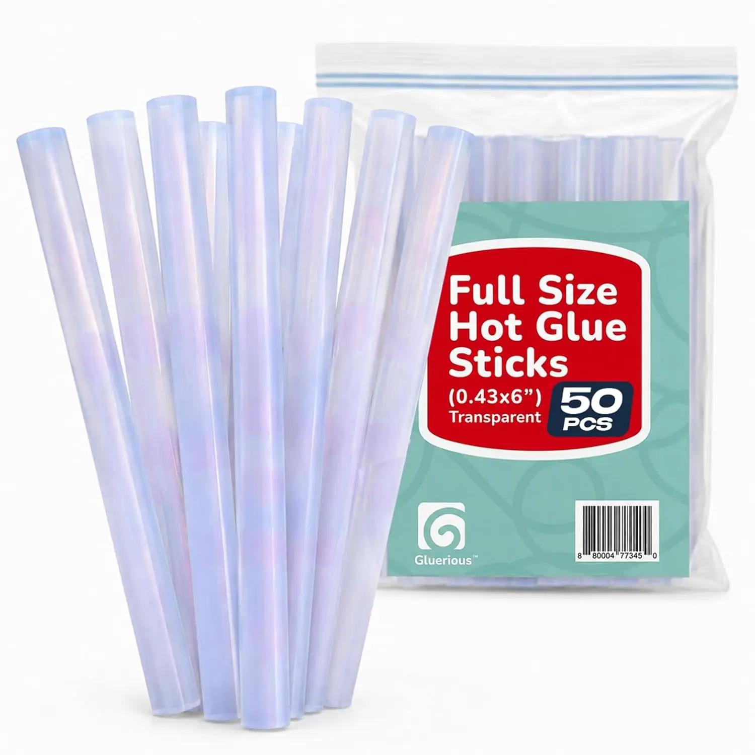 

Full Size Hot Glue Sticks 50 Pack, 0.43 x 6 Inch (11mm) for Large Glue Gun, Strong All-Temp Bulk for Arts Crafts DIY Wood Fabric