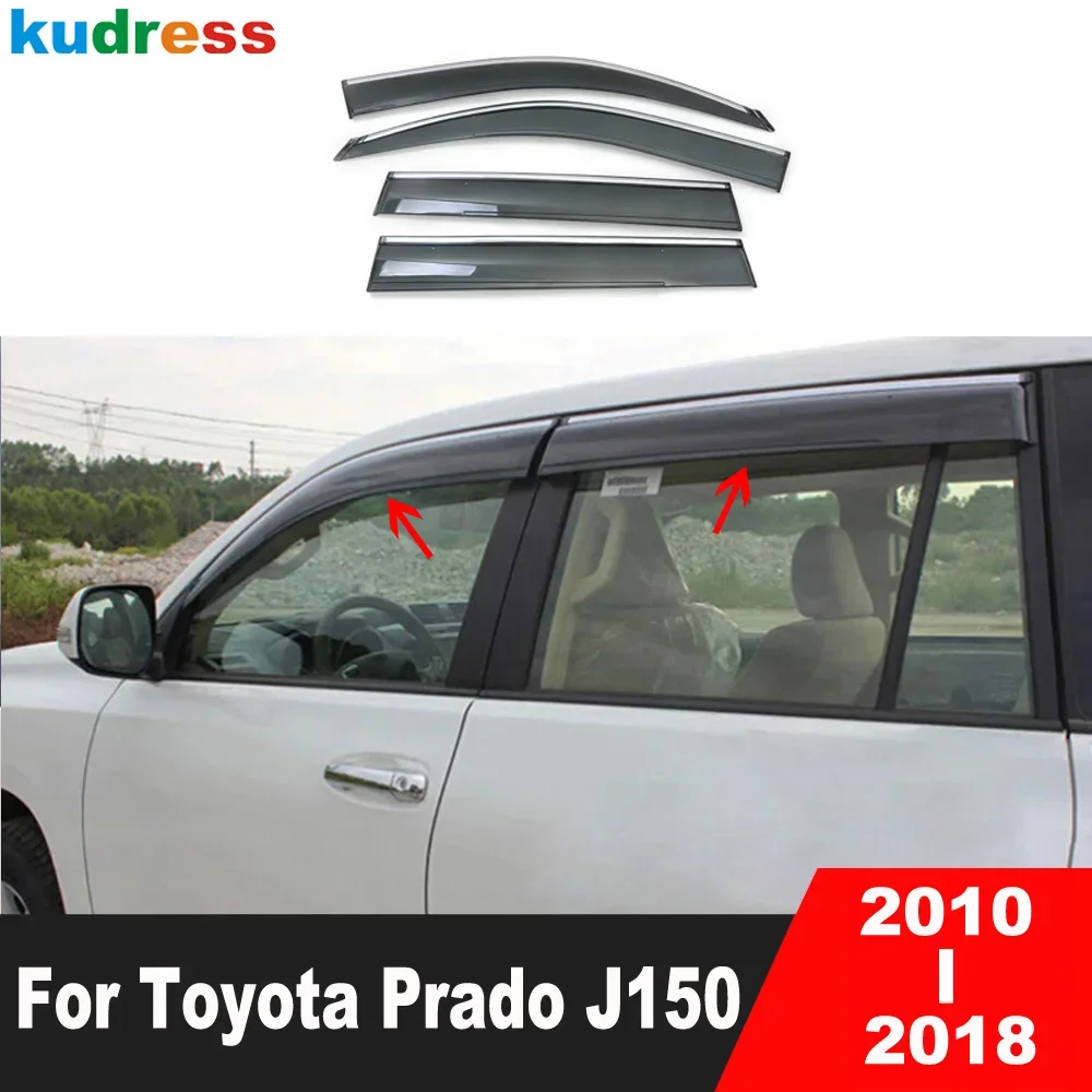 

Window Deflectors For Toyota Prado J150 2010-2014 2015 2016 2017 2018 Window Sun Visor Rain Shield Guard Cover Car Accessories