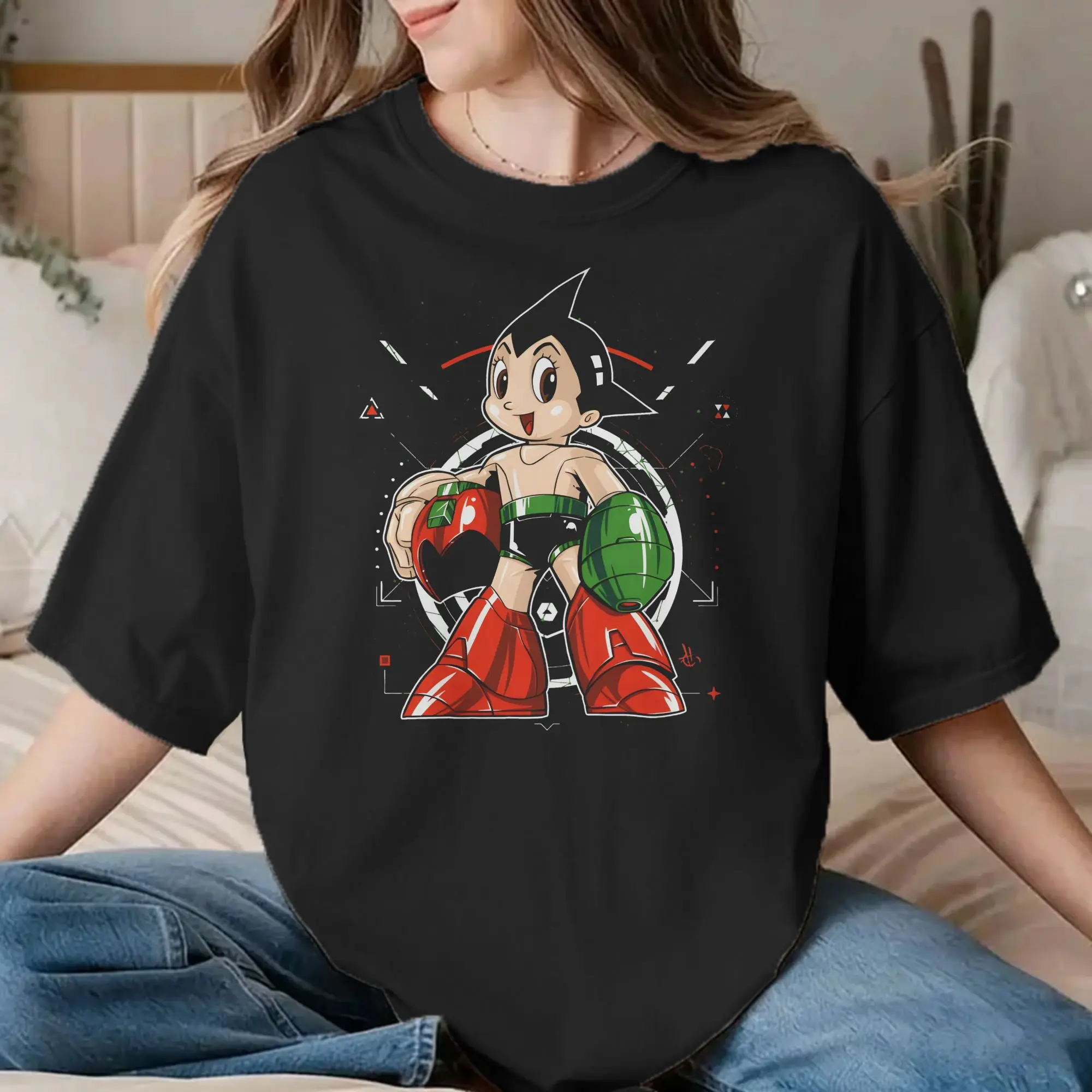 Camiseta Mega Astro Boy para hombre y mujer, camisetas vintage de Astroboy, camisetas de manga corta con cuello redondo, 100 % algodón, camisetas de talla grande.