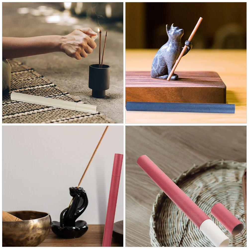 12pcs Paper Tube Holder Storage Container For Stick Cone Incense Portable Fragrant Case Burner Box Yoga Meditation Home Decor