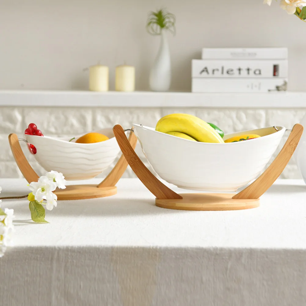 

1pc Fruit Basket Stainless Steel Hook Ceramic Corrugated Surface Vegetable Basket Multi-Purpose Household