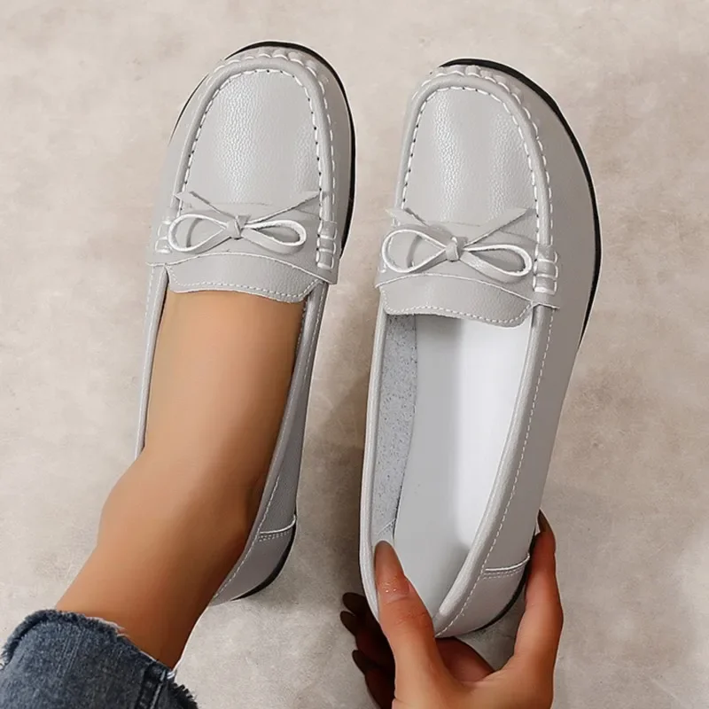 

Genuine Leather Wedge loafers Women Flats Black Designer Shoes Breathable Shoes Women Moccasins Casual Shoes Female Plus Size