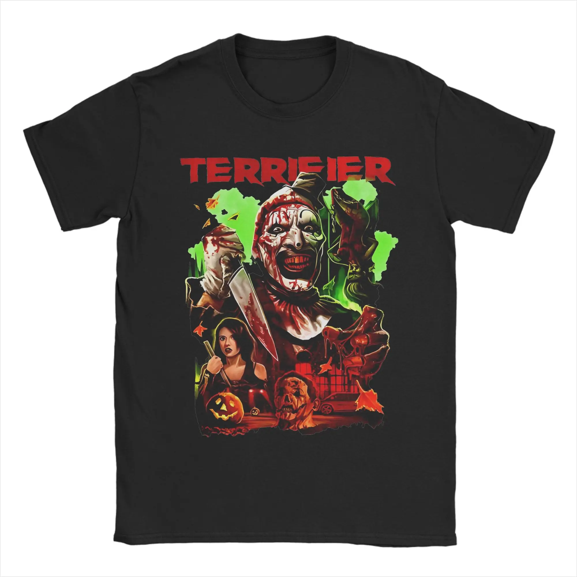

Horror Terrifier Halloween T-Shirt Men Cotton Tops Funny Crewneck Short Sleeve