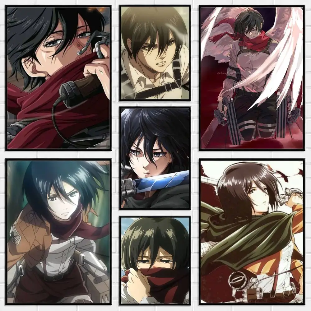 Mikasa Ackerman Attack on Titan Poster Versatile HD Waterproof Wall Art Self-Adhesive Decor for Any Space Ideal Gift
