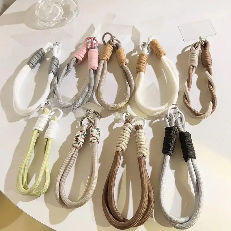 

Minimalist Style Short Braided Rope Wrist Keychain Pendant Universal Mobile Phone Case Diy Mobile Phone Lanyard Anti-lost Strap