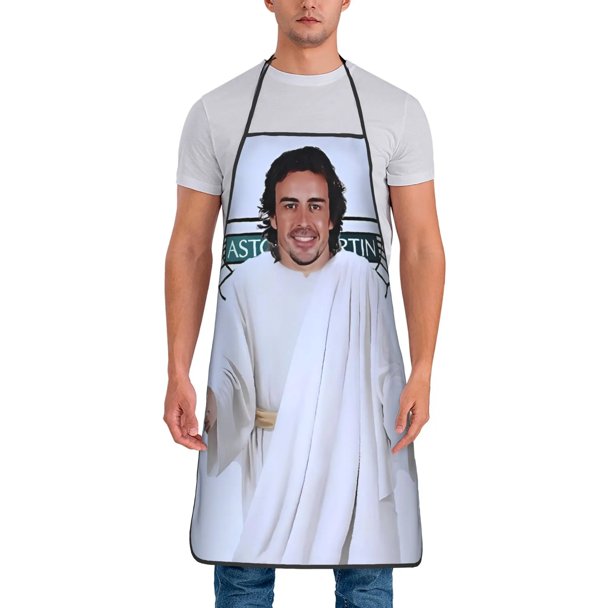 Fernandos Alonsos Saint Apron  Work Barber Kitchen Accessories Fashionable Household Aprons without Pocket
