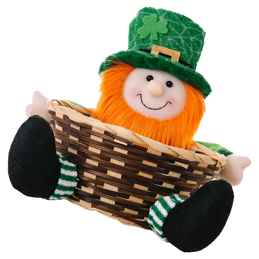 Irish Festival Candy Basket St. Patrick's Day Storage Baskets for Snacks Decorative Gift Basket Rattan Party