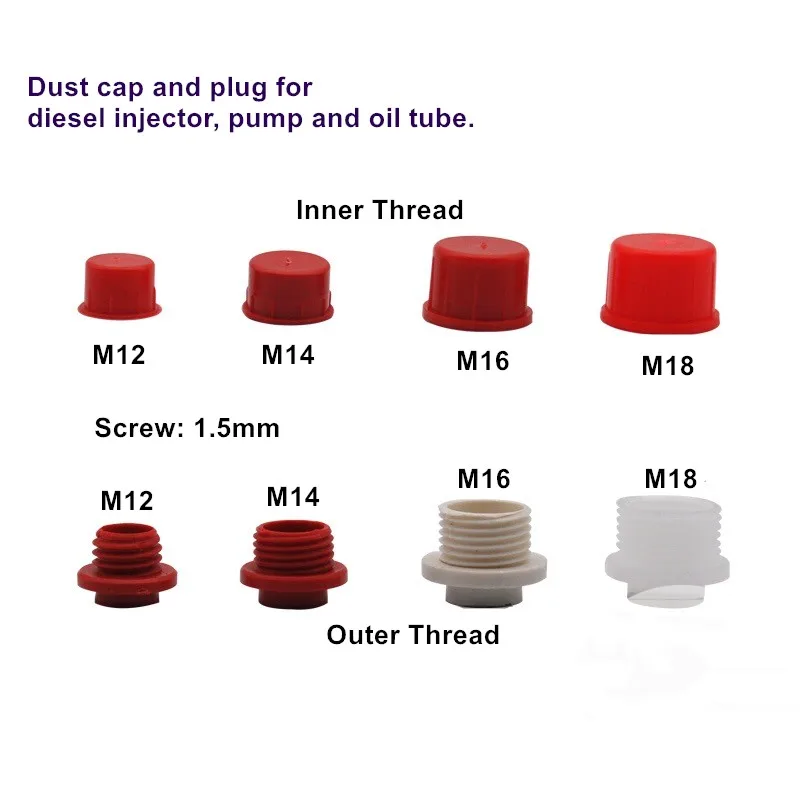 

Diesel Common Rail Injector Connector Dust Cap 350pcs Fuel Pump Oil Tube Dust Plug M12 M14 M16 M18
