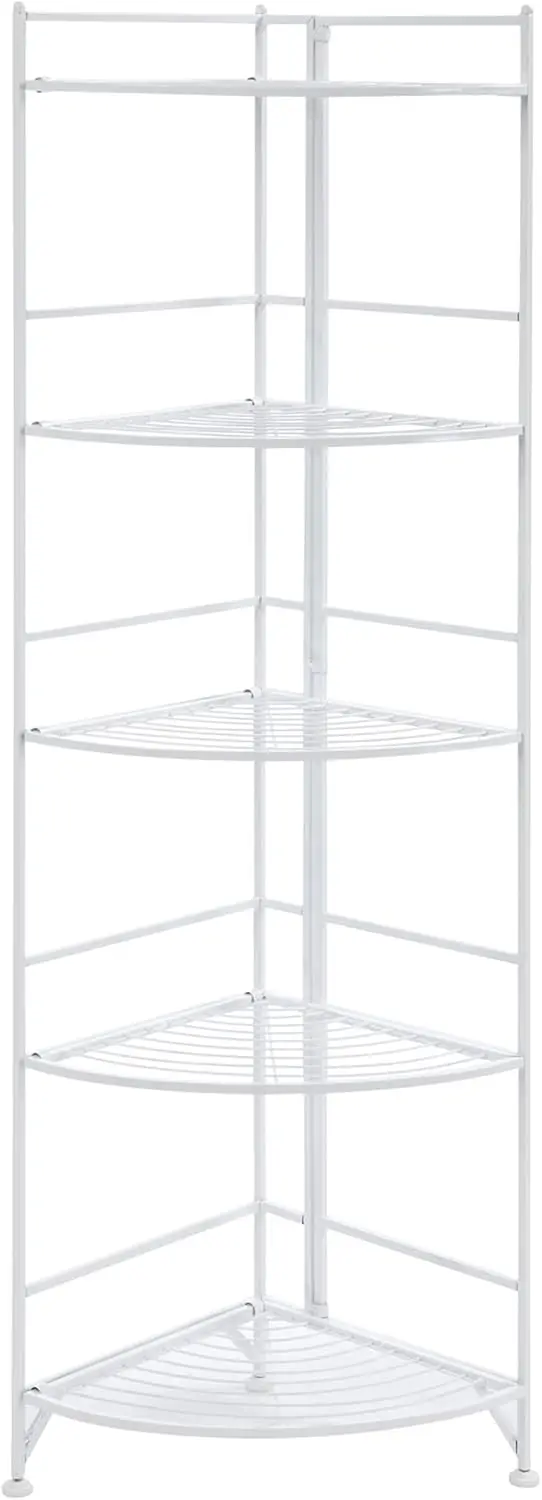

Xtra Storage Shelves - 5-Tier Corner Folding Metal Storage Shelves, Closet Organizer For Office, Laundry Room, Bedroom, Garage,