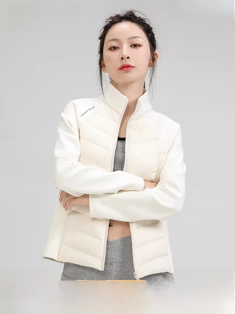 

Yaloo Women's Lightweight Spor down Jaet Comfortable Fitn Outerwear ort Sle Korean Version Nylon Fabric Zipper Clo...