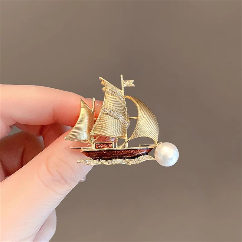 Exquisite Ship Brooches for Women Unisex Pins Banquet Party Backpack Gifts Jewelry Accessories 2026