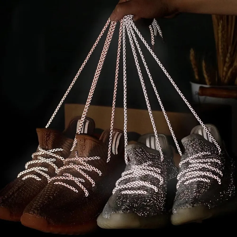 1Pair 100CM/140CM Reflective Sneaker Shoestrings Replace Colorful Shoe Laces Polyester Round Shoe Rope Shoes Accessories