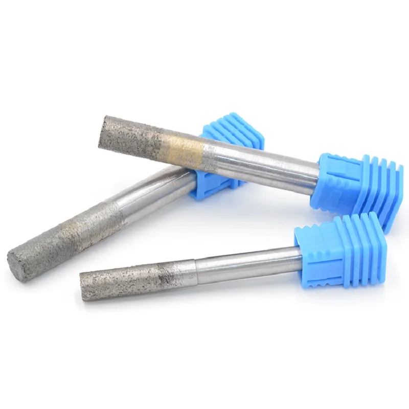 CNC Vaccum Brazed Diamond Tools Engraving Bits Router Bits Cylinder Flat End Mill Marble Granite Natural Stone