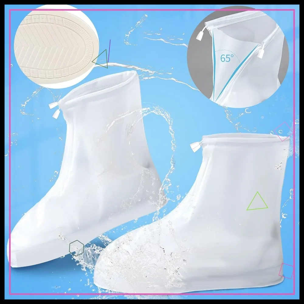 

Transparent Rain Boot Covers, Non-Slip PVC Overshoes for Cycling, Gardening & Fishing, XL