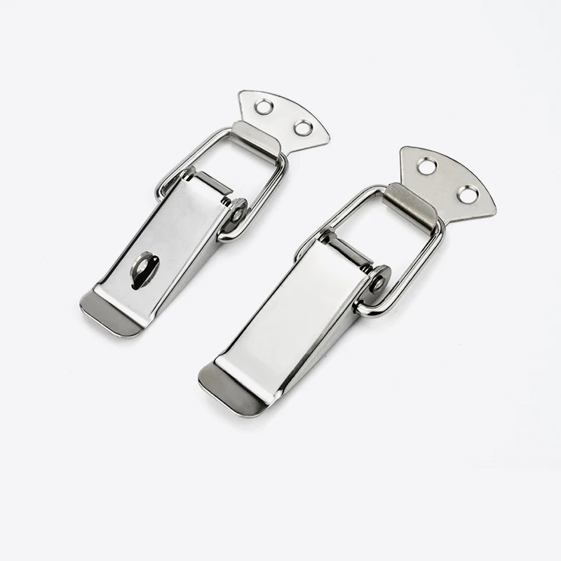 Stainless Steel Mini Lock Cabinet Boxes Spring Loaded Latch Catch Toggle Clamp Hasp For Chest Box Gift Suitcase Case Lock buckle