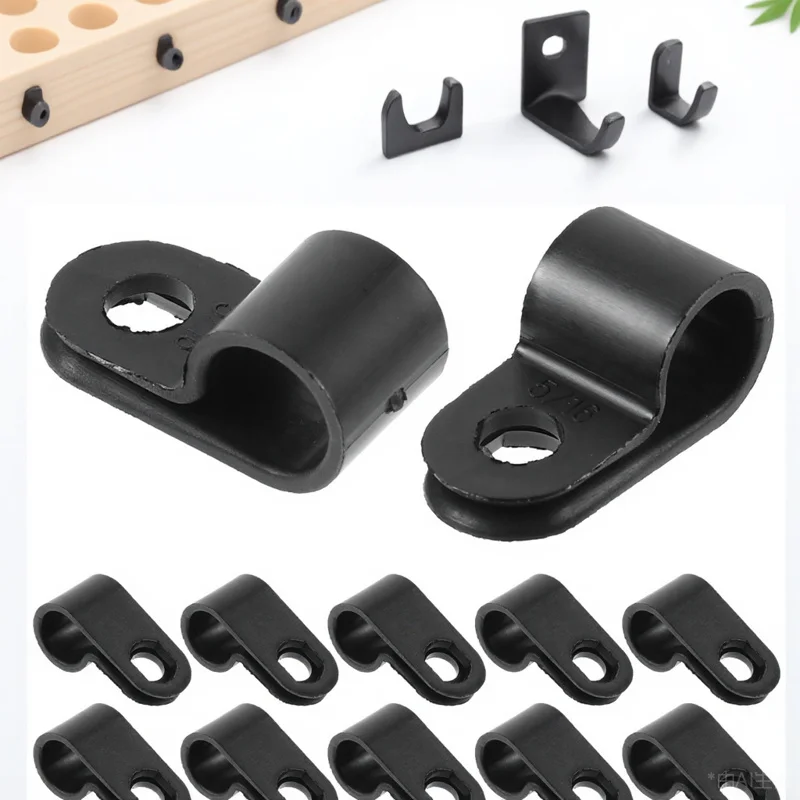 

100Pcs Cord Clip Organizer 7.9mm Heavy Duty Cable Clamps for Wire Holder Outdoor Rope Light Clips Ethernet Coaxial Cable Fixing