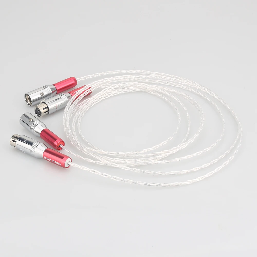 

Высококачественный одиночный серебряный аудиокабель 3AG, соединительный кабель Hi-Fi XLR с позолоченной вилкой для усилителя, проигрывателя компакт-дисков