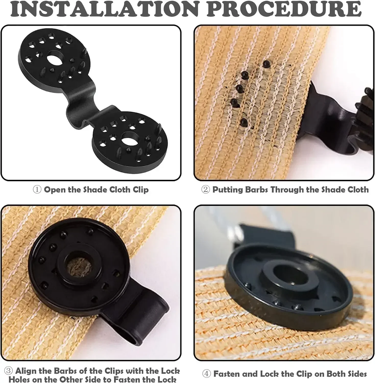 Shade Fabric Clamps Shade Cloth Clips Accessories Grommets Net Mesh Cover Sunblock Fabric In Garden Backyard Greenhouse Shed