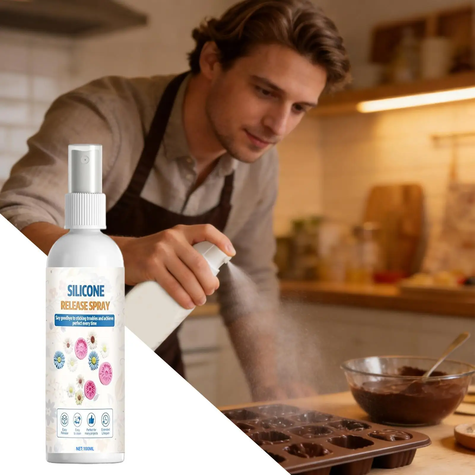 Mold Release Spray for Epoxy Resin 100ml Easy To Demold Agent Mold Release Agent for Professionals Amateurs Holiday Enthusiasts