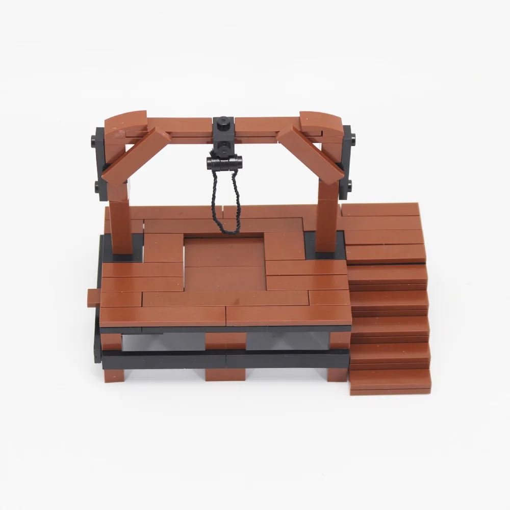 MOC Medieval Hanging Cage Guillotine Building Blocks Kit Middle Age Scene Bricks Assemble Toys Children Gift