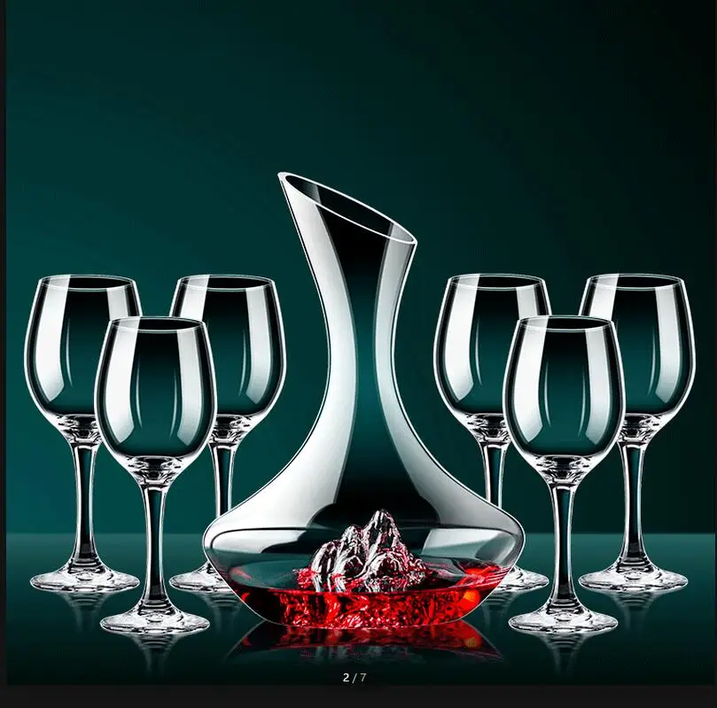 

Red Wine Glass Set Decanter Goblet Flagon Dispenser Bottle Barware Bar Sets Container Cup