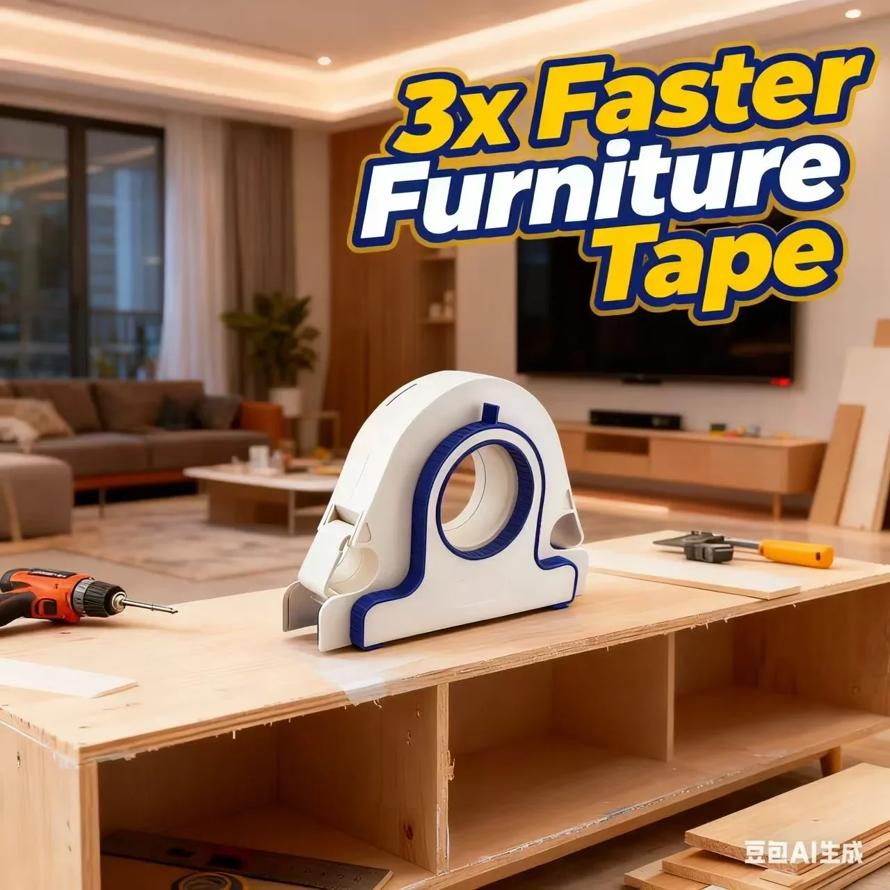 موزع شريط لاصق مريح بقفل رباعي لسهولة الاستخدام وتخزين أداة توزيع أشرطة لاصقة للرسام #3