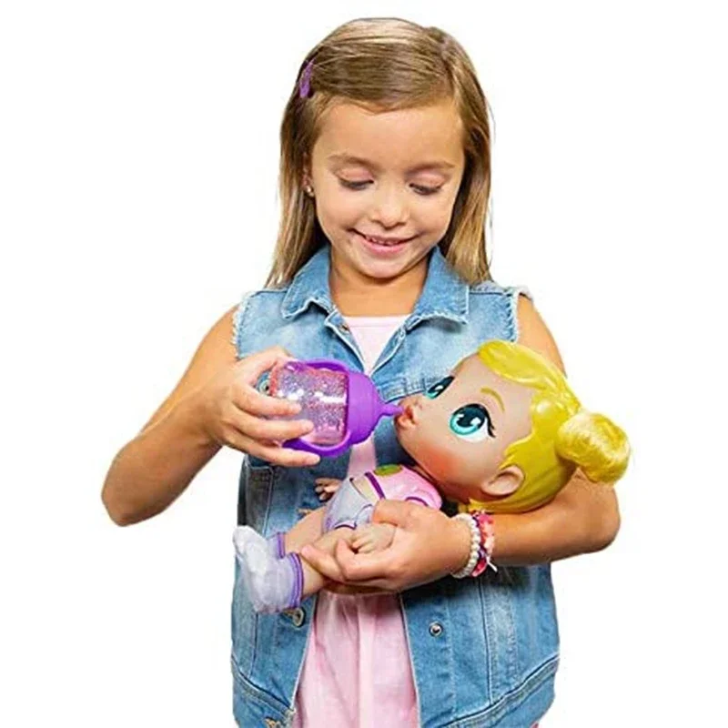 Super Cute Doll Turned Into Heroine Dress Up Nursing Care Little Baby Girls Play House Dolls Sounds Lights Toys Children\'s Gift