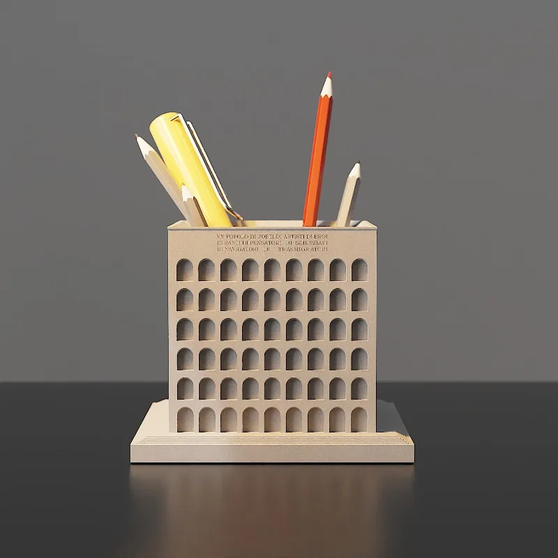 Italian Civilization Palace cement Ornament,creative architectural model pen holder,office desktop storage ornament,home decor